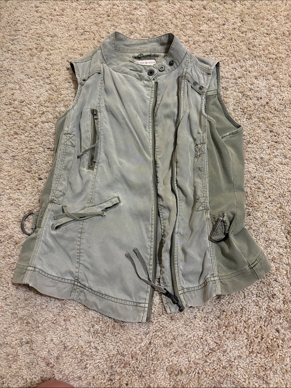 Utility Zip-Front Vest in Olive Green by Free People